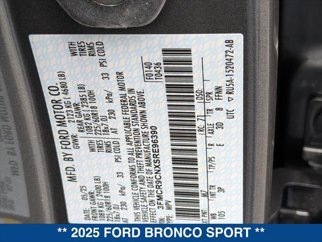 new 2025 Ford Bronco Sport car, priced at $38,090