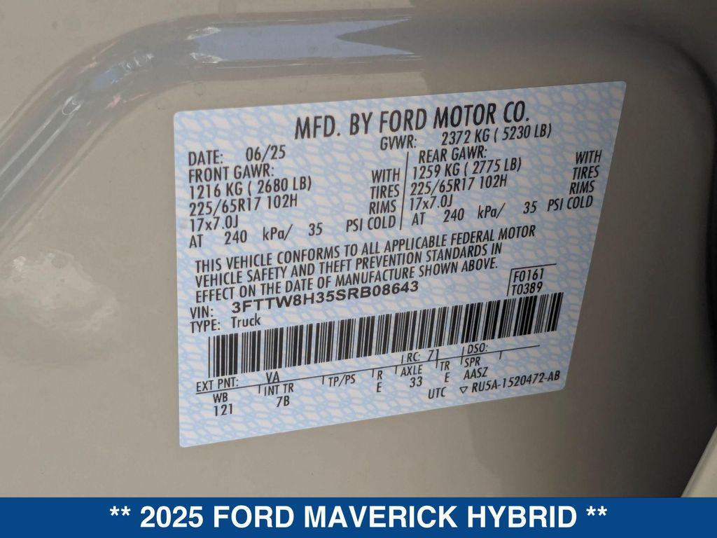 new 2025 Ford Maverick car, priced at $33,310