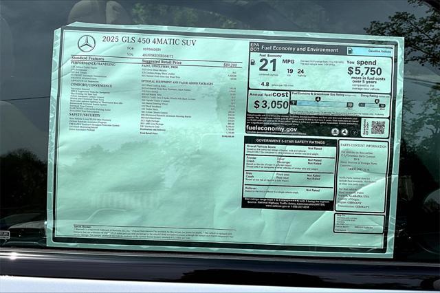 new 2025 Mercedes-Benz GLS 450 car, priced at $100,445