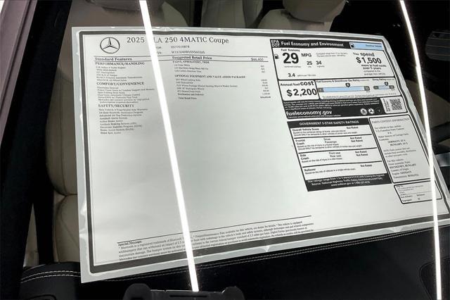 new 2025 Mercedes-Benz CLA 250 car, priced at $48,695