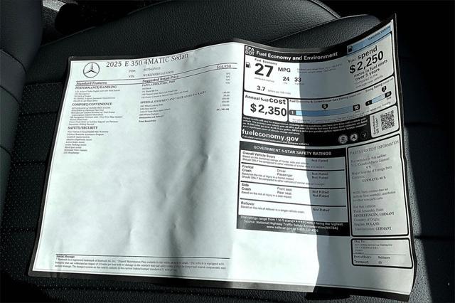 new 2025 Mercedes-Benz E-Class car, priced at $67,345