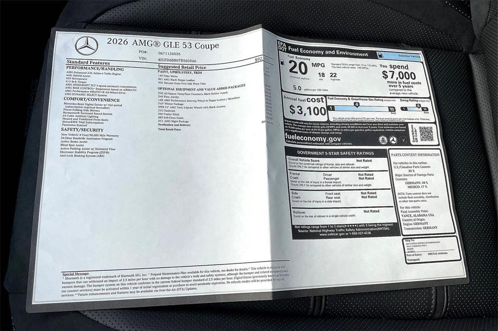 new 2026 Mercedes-Benz AMG GLE 53 car, priced at $97,030