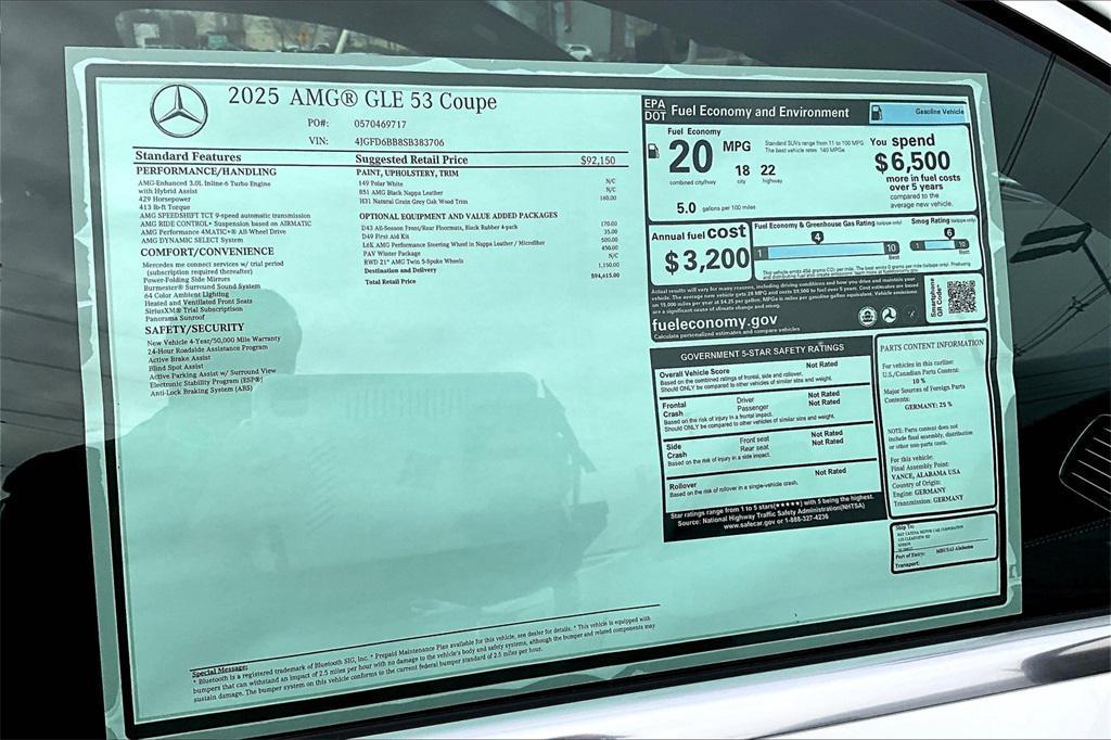 new 2025 Mercedes-Benz AMG GLE 53 car, priced at $94,615