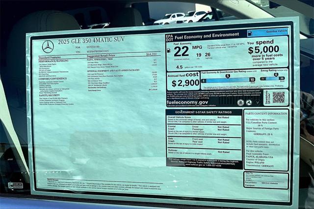 new 2025 Mercedes-Benz GLE 350 car, priced at $67,135