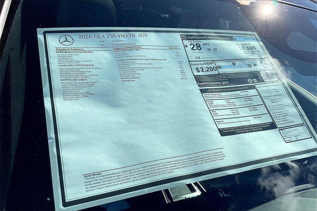 new 2026 Mercedes-Benz GLA 250 car, priced at $49,515