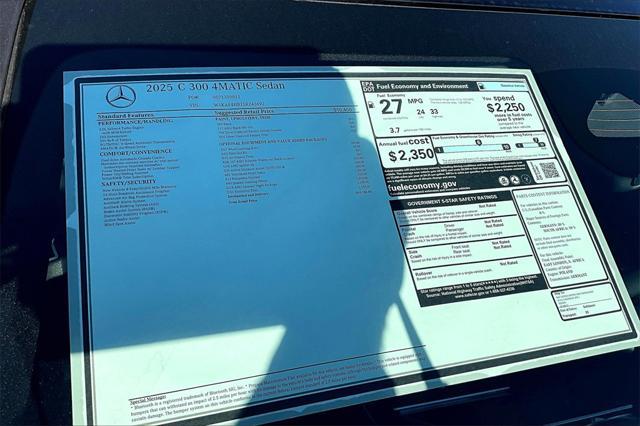 new 2025 Mercedes-Benz C-Class car, priced at $59,745