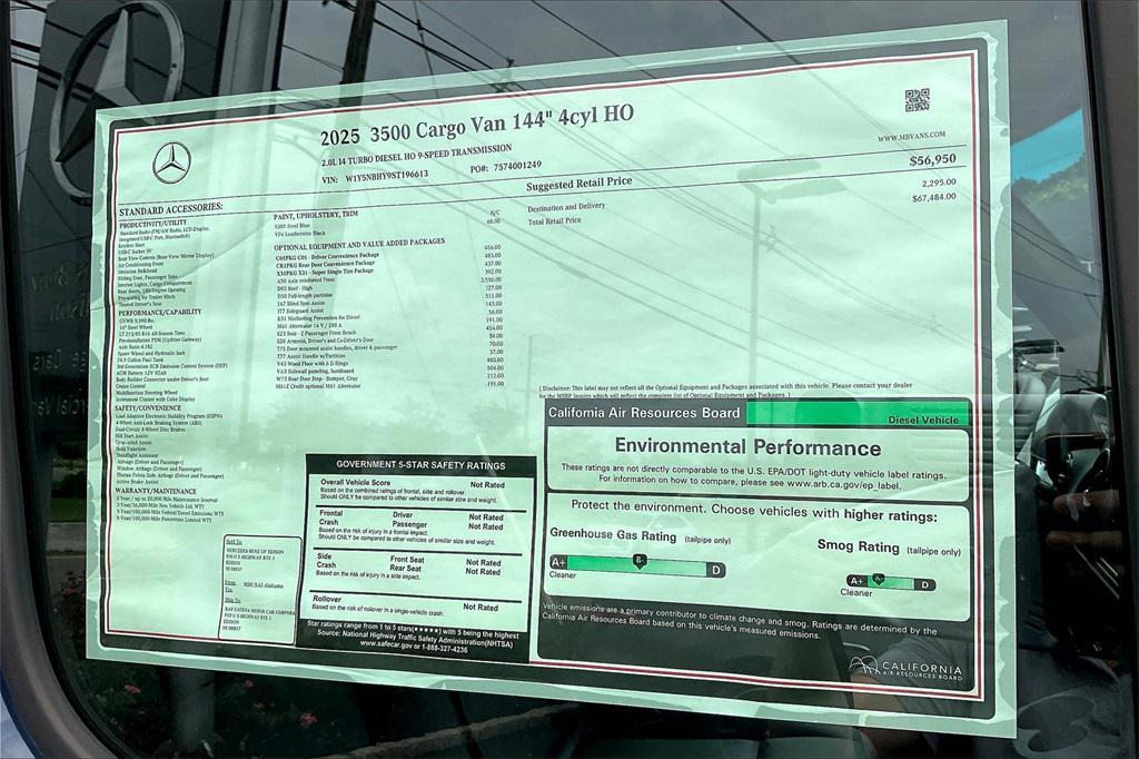 new 2025 Mercedes-Benz Sprinter 3500 car, priced at $67,484