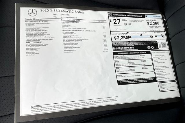 new 2025 Mercedes-Benz E-Class car, priced at $79,725