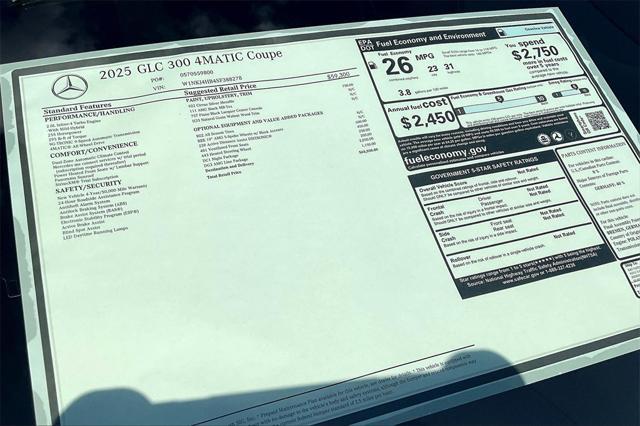 new 2025 Mercedes-Benz GLC 300 car, priced at $65,550