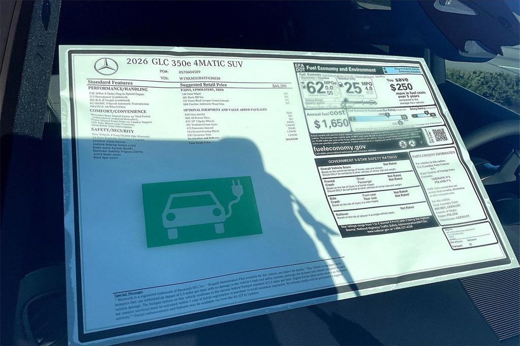 new 2026 Mercedes-Benz GLC 350e car, priced at $65,535