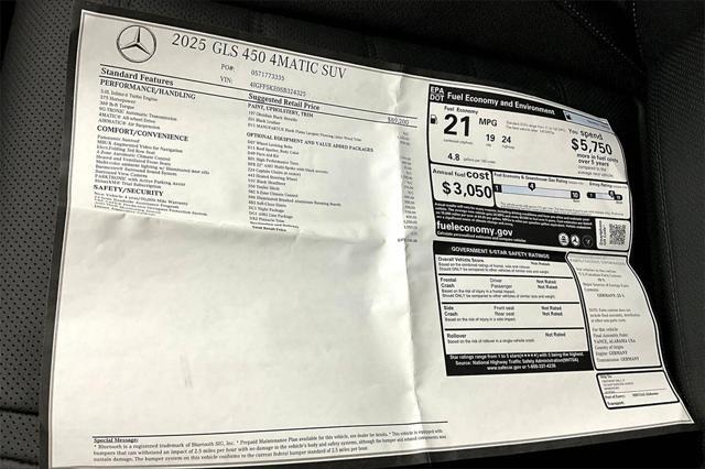 new 2025 Mercedes-Benz GLS 450 car, priced at $103,650