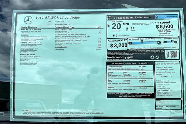 new 2025 Mercedes-Benz AMG GLE 53 car, priced at $96,420