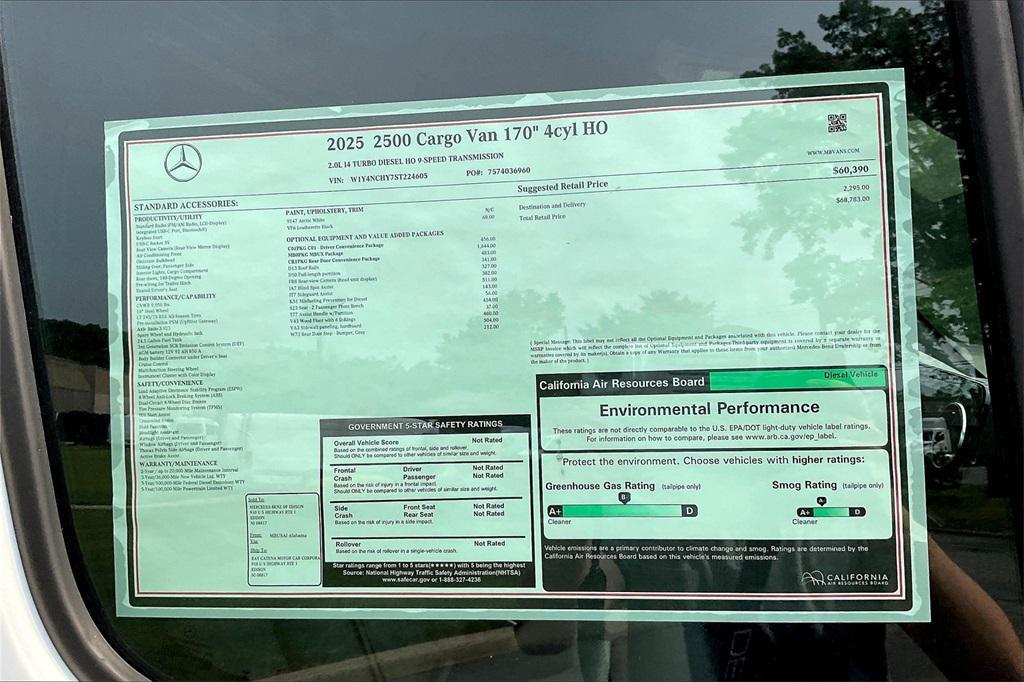 new 2025 Mercedes-Benz Sprinter 2500 car, priced at $68,783