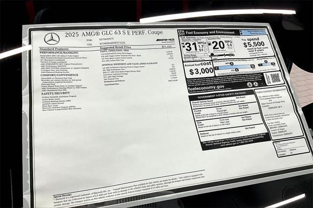 new 2025 Mercedes-Benz AMG GLC 63 car, priced at $107,115