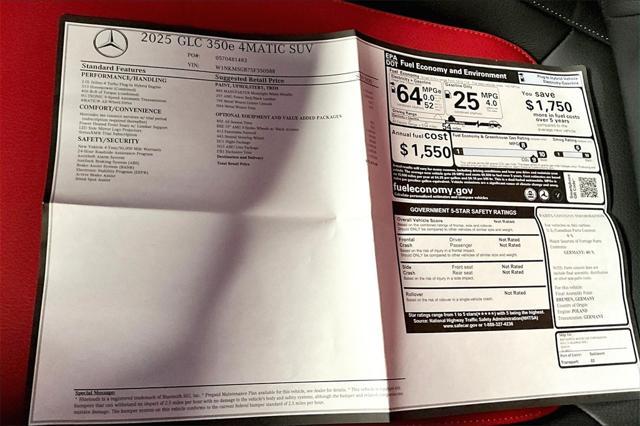 new 2025 Mercedes-Benz GLC 350e car, priced at $71,470