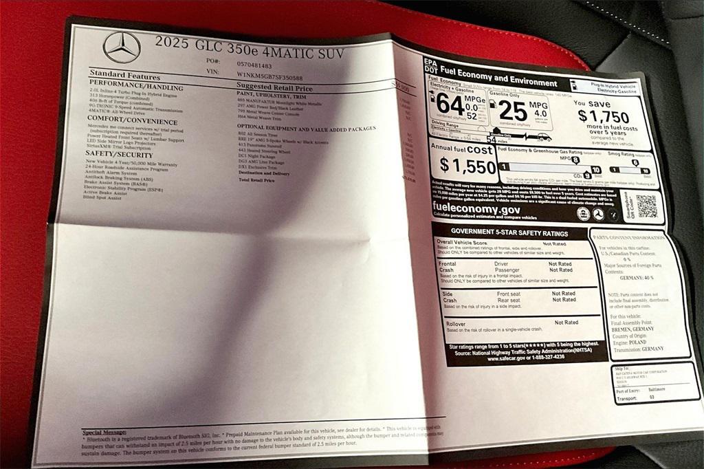 new 2025 Mercedes-Benz GLC 350e car, priced at $71,470