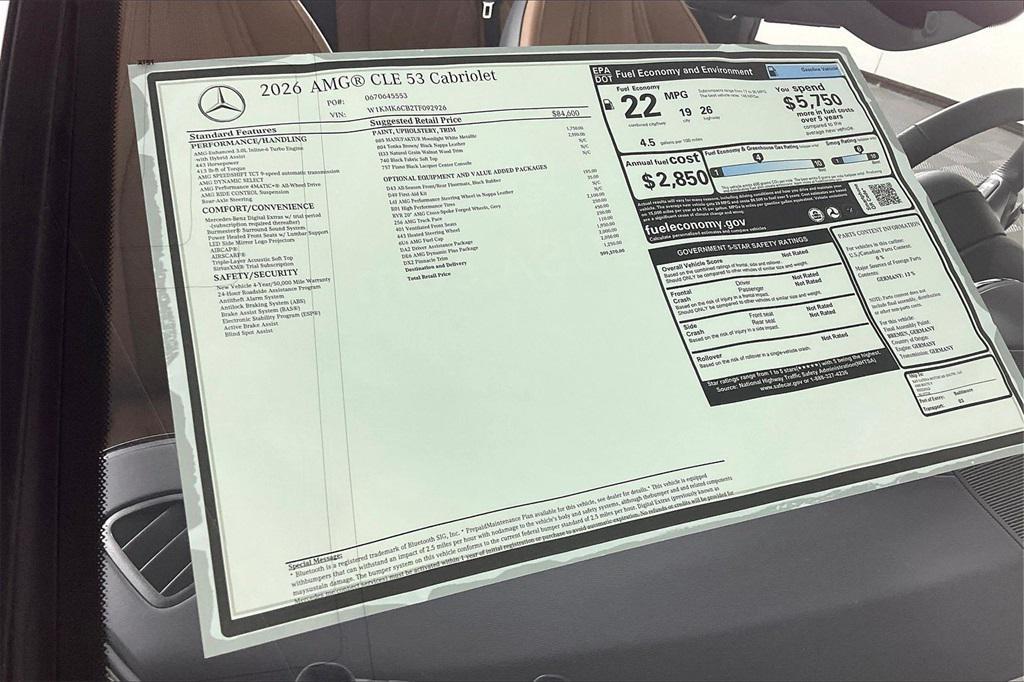 new 2026 Mercedes-Benz AMG CLE 53 car, priced at $99,570