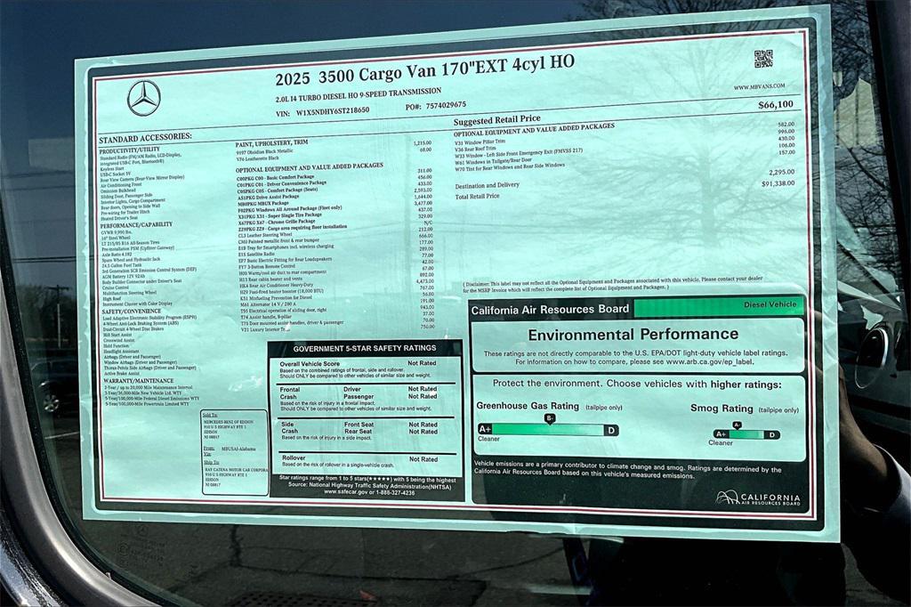 new 2025 Mercedes-Benz Sprinter 3500 car, priced at $125,757