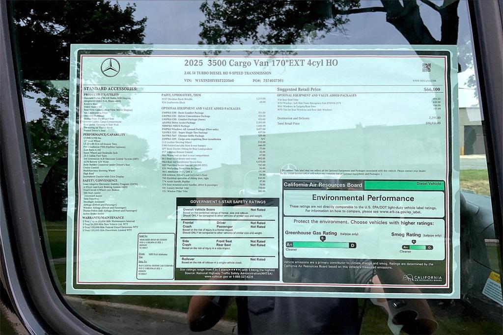 new 2025 Mercedes-Benz Sprinter 3500 car, priced at $90,931
