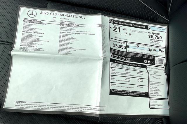new 2025 Mercedes-Benz GLS 450 car, priced at $107,785