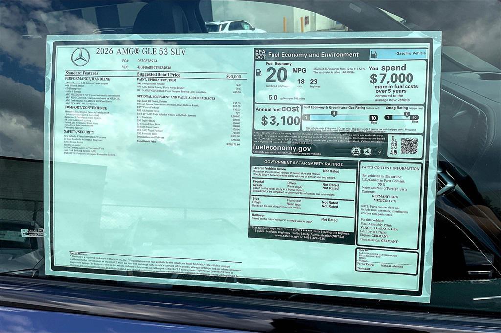 new 2026 Mercedes-Benz AMG GLE 53 car, priced at $100,170