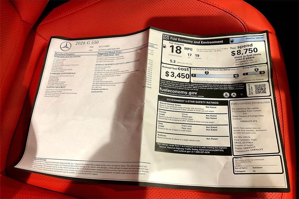 new 2026 Mercedes-Benz G-Class car, priced at $179,155