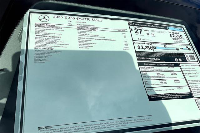 new 2025 Mercedes-Benz E-Class car, priced at $68,095