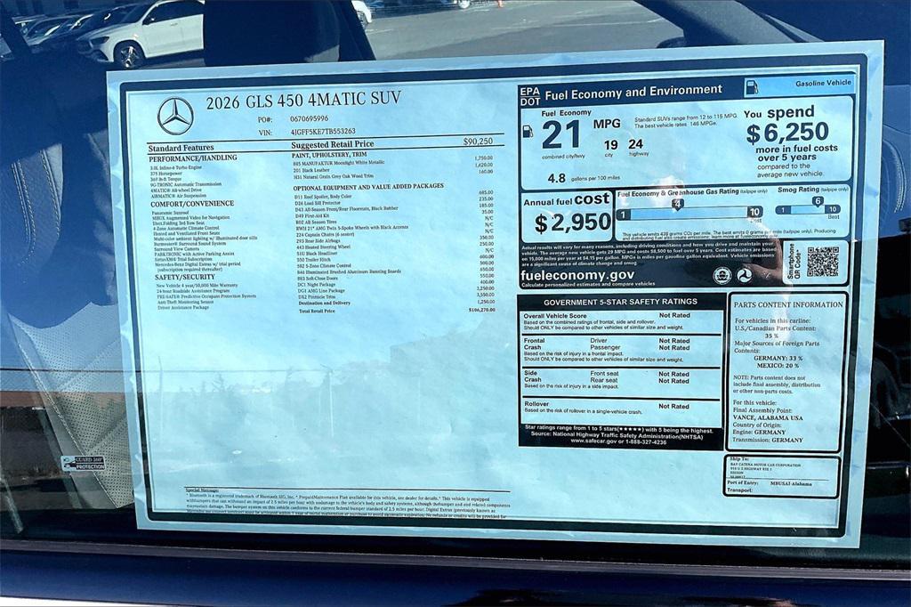new 2026 Mercedes-Benz GLS 450 car, priced at $106,270