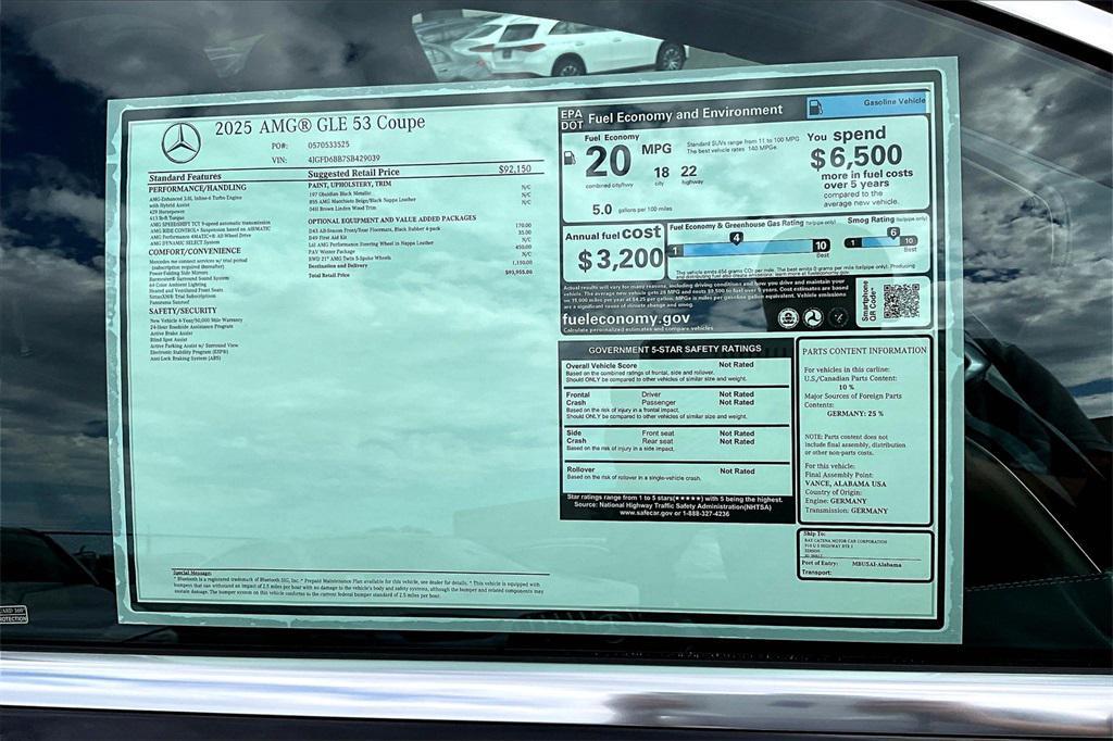 new 2025 Mercedes-Benz AMG GLE 53 car, priced at $93,955