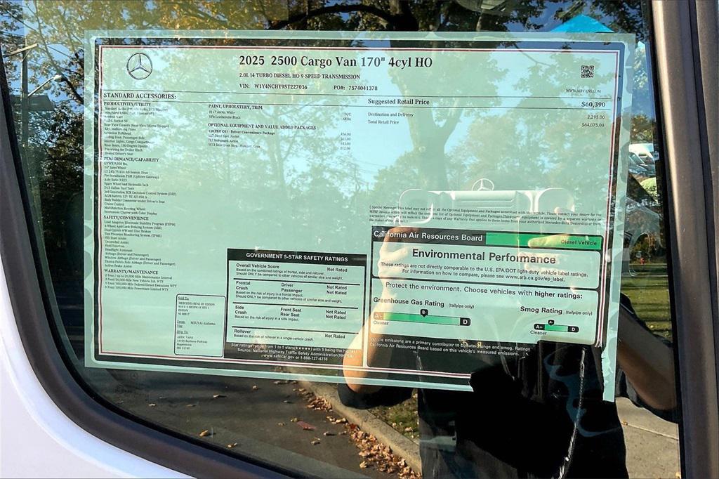 new 2025 Mercedes-Benz Sprinter 2500 car, priced at $96,675