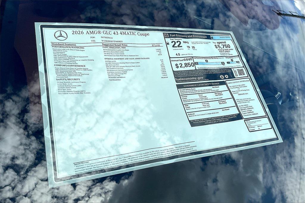 new 2026 Mercedes-Benz AMG GLC 43 car, priced at $86,865