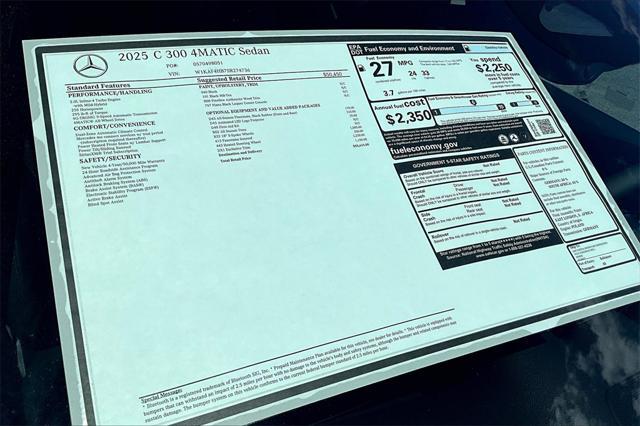 new 2025 Mercedes-Benz C-Class car, priced at $55,615