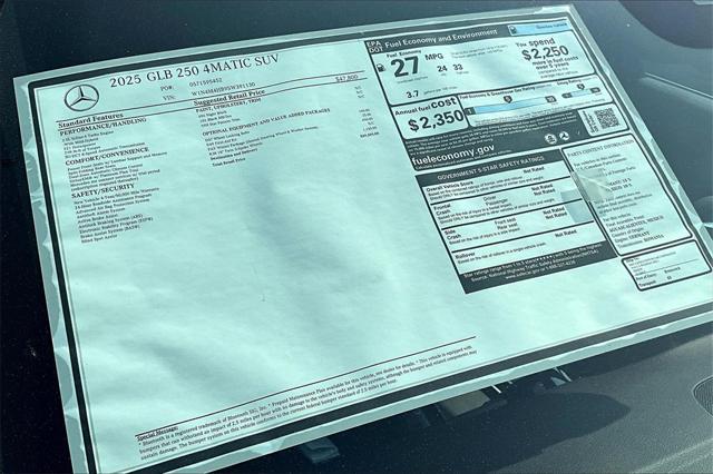 new 2025 Mercedes-Benz GLB 250 car, priced at $49,595