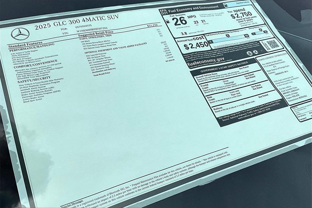 new 2025 Mercedes-Benz GLC 300 car, priced at $57,020