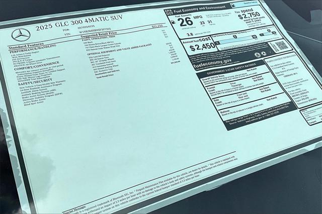 new 2025 Mercedes-Benz GLC 300 car, priced at $57,020