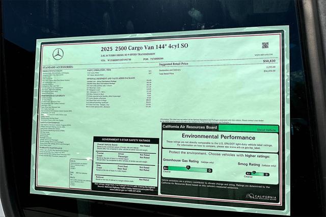 new 2025 Mercedes-Benz Sprinter 2500 car, priced at $56,494