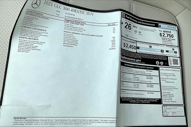 new 2025 Mercedes-Benz GLC 300 car, priced at $55,085