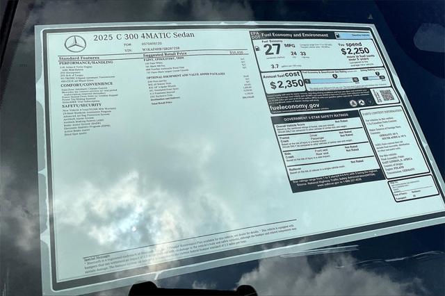 new 2025 Mercedes-Benz C-Class car, priced at $55,335