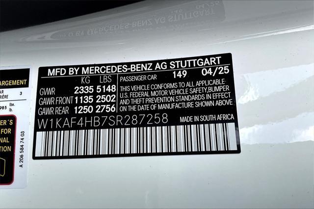 new 2025 Mercedes-Benz C-Class car, priced at $55,335
