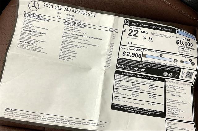 new 2025 Mercedes-Benz GLE 350 car, priced at $77,600