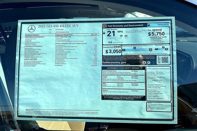 new 2025 Mercedes-Benz GLS 450 car, priced at $100,795