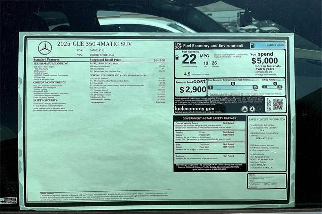 new 2025 Mercedes-Benz GLE 350 car, priced at $70,635