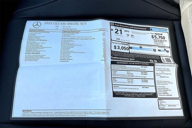 new 2025 Mercedes-Benz GLS 450 car, priced at $104,800