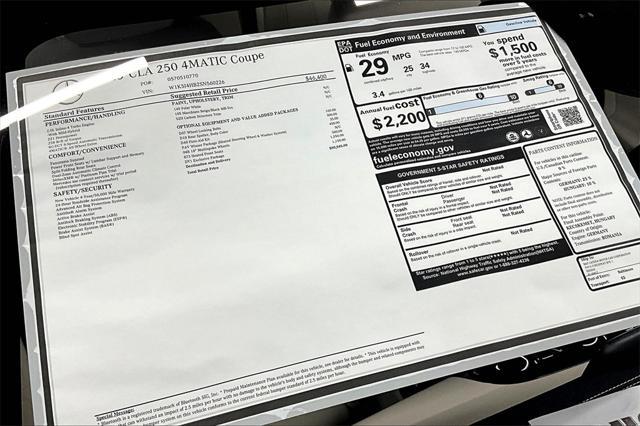 new 2025 Mercedes-Benz CLA 250 car, priced at $50,545