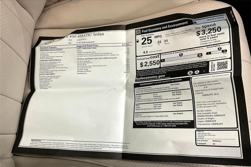 new 2025 Mercedes-Benz E-Class car, priced at $76,110