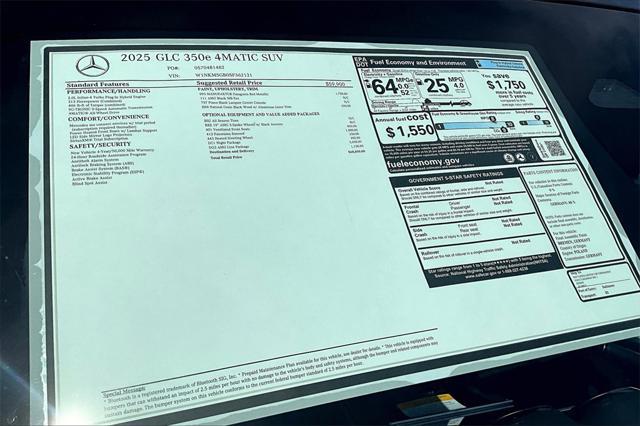 new 2025 Mercedes-Benz GLC 350e car, priced at $68,850