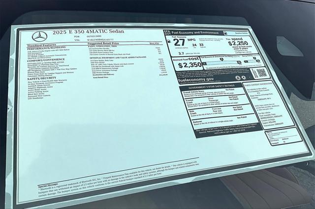new 2025 Mercedes-Benz E-Class car, priced at $72,635