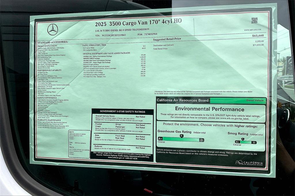 new 2025 Mercedes-Benz Sprinter 3500 car, priced at $109,995