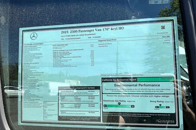 new 2025 Mercedes-Benz Sprinter 2500 car, priced at $79,654