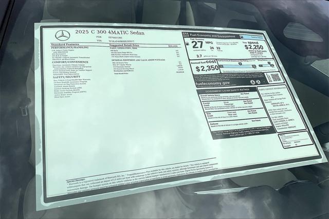 new 2025 Mercedes-Benz C-Class car, priced at $52,850